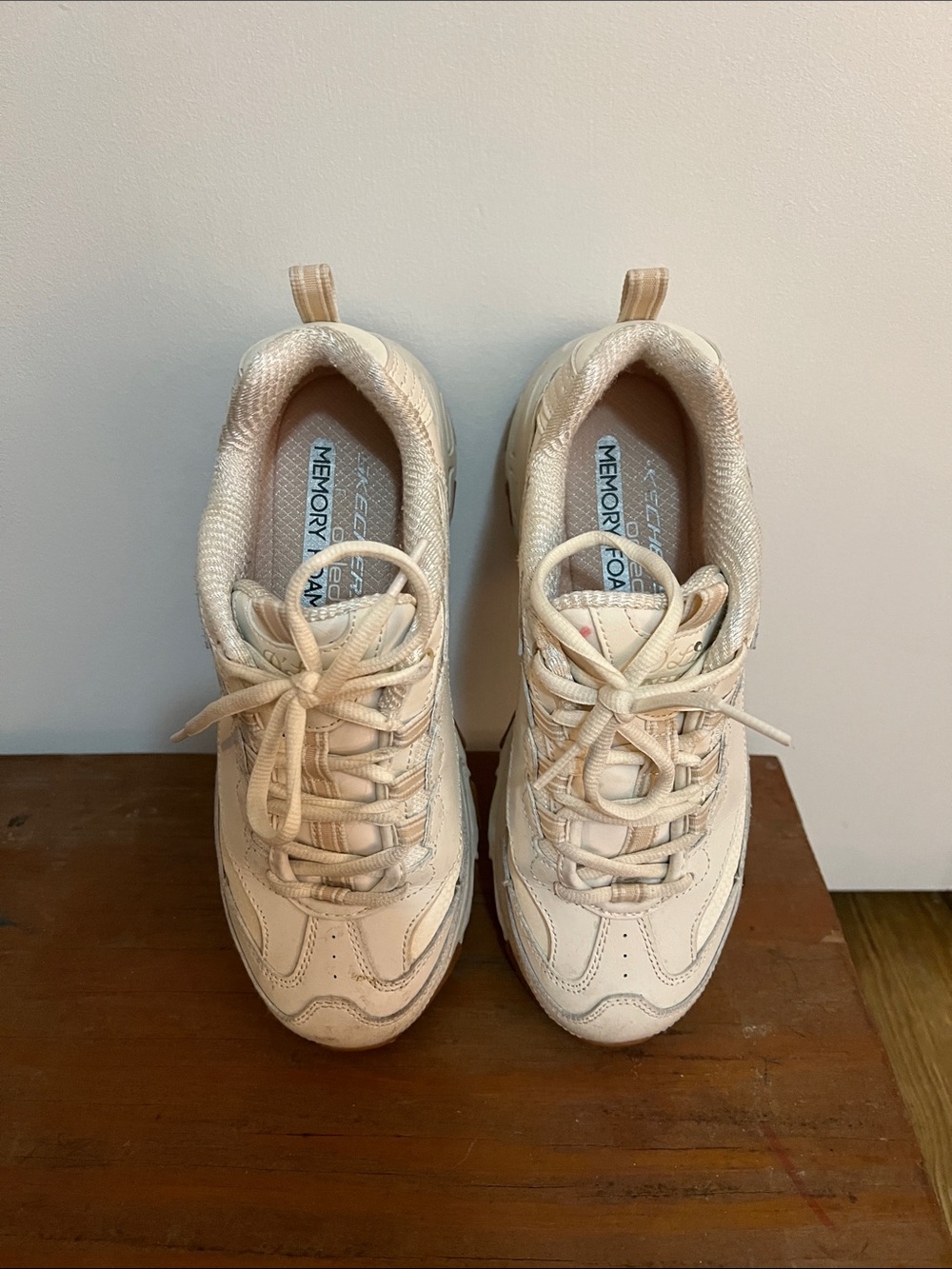 Women’s Sketchers Beige Memory Foam Sneakers